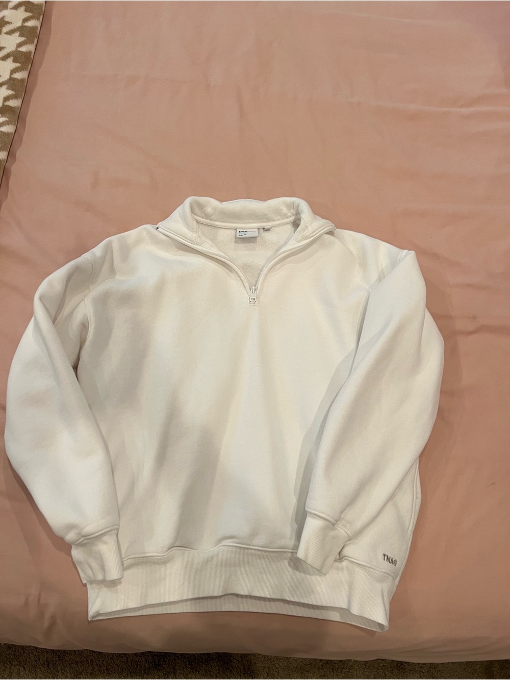 TNA aritzia White quarter zip